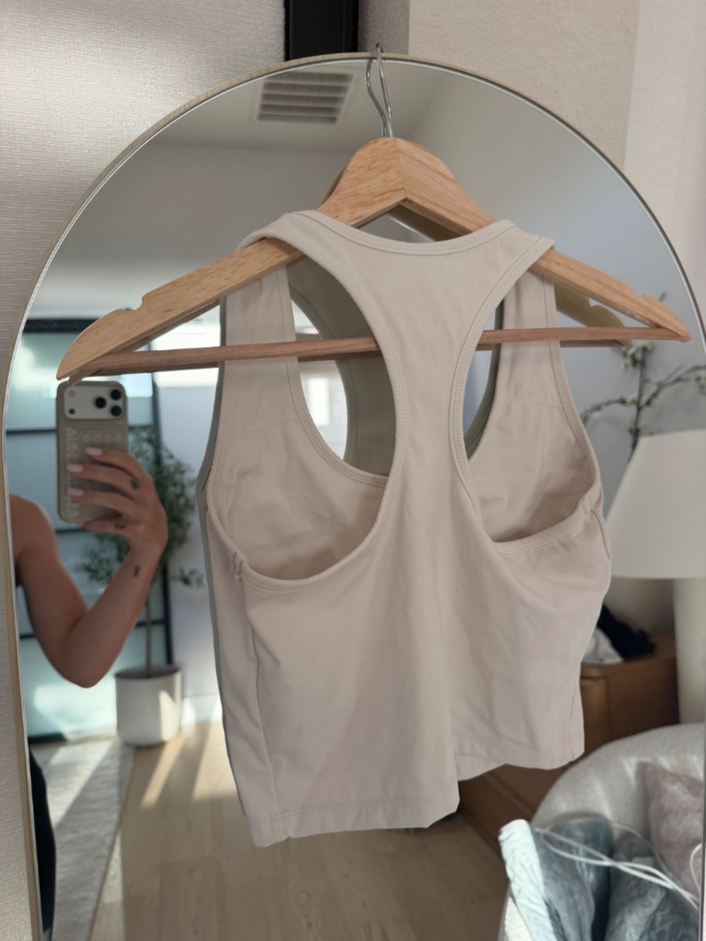 Adanola White Ultimate Racerback Tank Top Built-In Bra - Picture 2 of 2